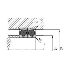 主軸軸承 HCB7219-E-T-P4S, 調節(jié)，成對或單元安裝，接觸角 α = 25°，陶瓷球，限制公差