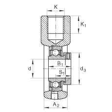 吊裝式軸承座單元 PHE40, 鑄鐵軸承座，帶偏心鎖圈的外球面球軸承，P 型密封