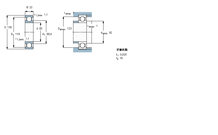 SKF 深溝球軸承, 單列, 無密封件6017樣本圖片