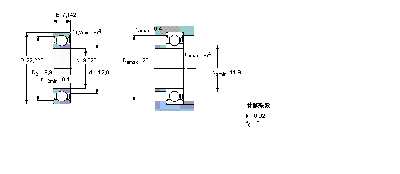 SKF 深溝球軸承, 單列，不銹鋼, 兩面防塵罩WEEMB3-2Z樣本圖片