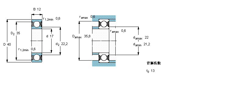 SKF 深溝球軸承, 單列陶瓷混合軸承, 低摩擦兩面密封件6203-2RSLTN9/HC5C3WT樣本圖片
