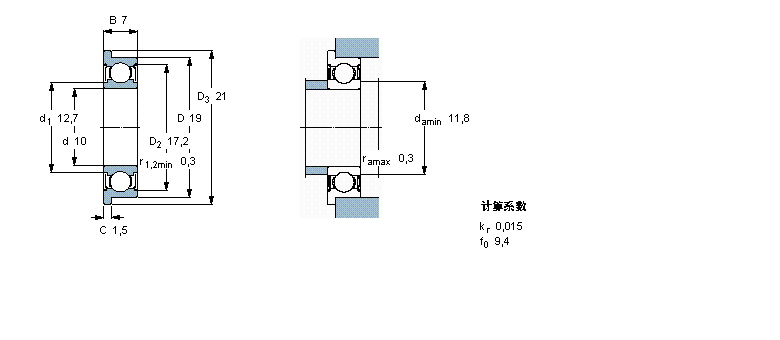 SKF 深溝球軸承, 單列，不銹鋼，帶法蘭, 兩面防塵罩W63800-2ZR樣本圖片