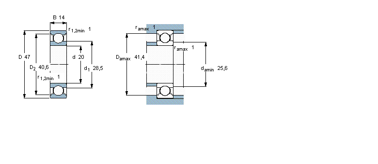 SKF 深溝球軸承, 用于高溫的深溝球軸承, 無密封件6204/VA201樣本圖片