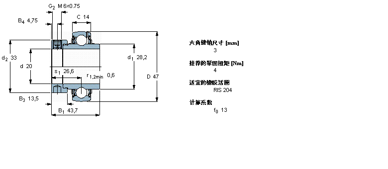 SKF Y-軸承, 帶偏心鎖定環的, YEL 2-2FYEL204-2F樣本圖片
