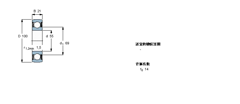 SKF Y-軸承, 帶標準內圈的1726211-2RS1樣本圖片