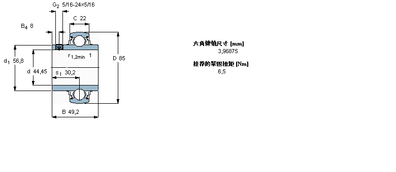 SKF Y-軸承, 用于高溫YAR209-112-2FW/VA228樣本圖片