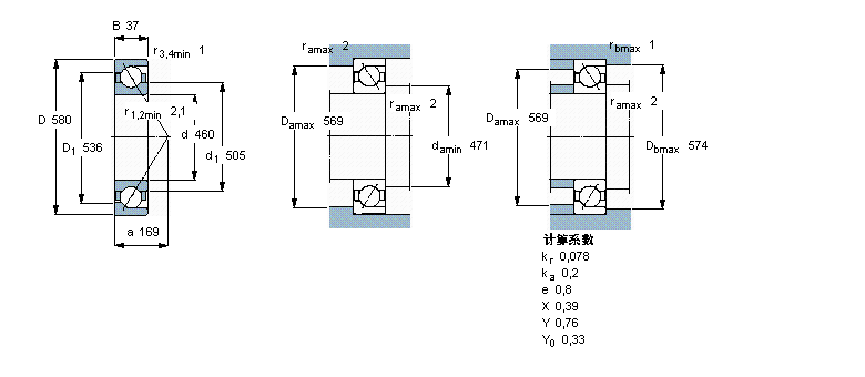 SKF 角接觸球軸承, 單列70892AM樣本圖片