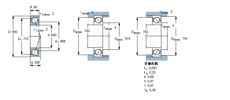 SKF 角接觸球軸承, 單列719/600ACM樣本圖片