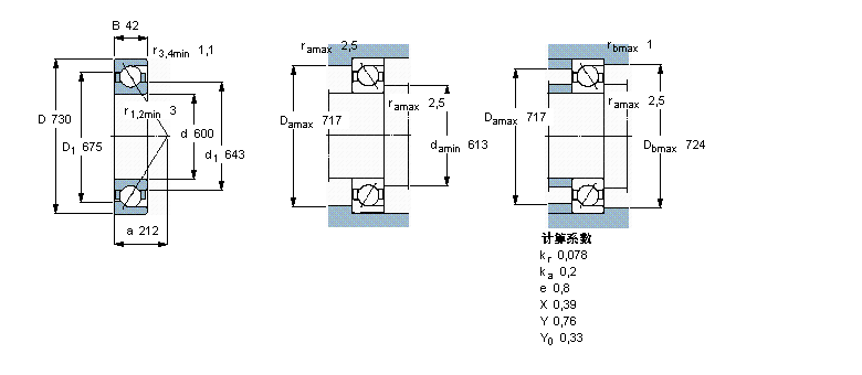 SKF 角接觸球軸承, 單列708/600AMB樣本圖片