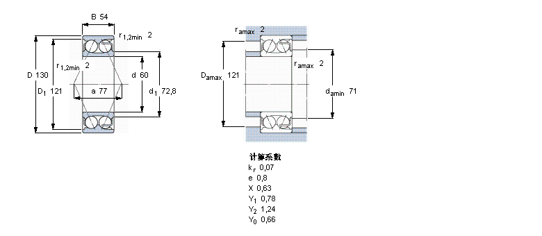 SKF 角接觸球軸承, 雙列, 無密封件5312E樣本圖片