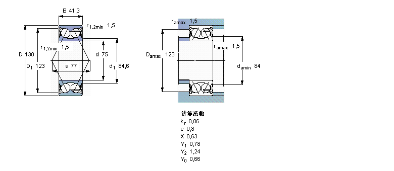 SKF 角接觸球軸承, 雙列, 兩面防塵罩3215A-2Z/MT33樣本圖片