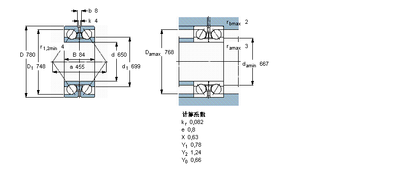 SKF 角接觸球軸承, 雙列, 無密封件, 兩部份內(nèi)圈BA2B309984樣本圖片
