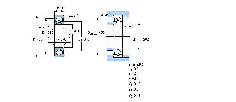 SKF 角接觸球軸承, 四點(diǎn)接觸球軸承QJ1252MA樣本圖片