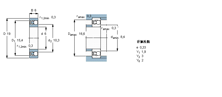 SKF 自調心球軸承, 圓柱孔和圓錐孔, 圓柱型內孔, 無密封件126TN9樣本圖片