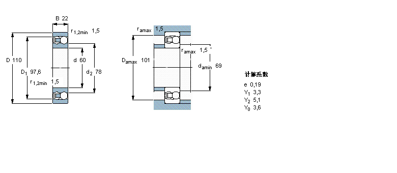 SKF 自調(diào)心球軸承, 圓柱孔和圓錐孔, 圓柱型內(nèi)孔, 無密封件1212ETN9樣本圖片