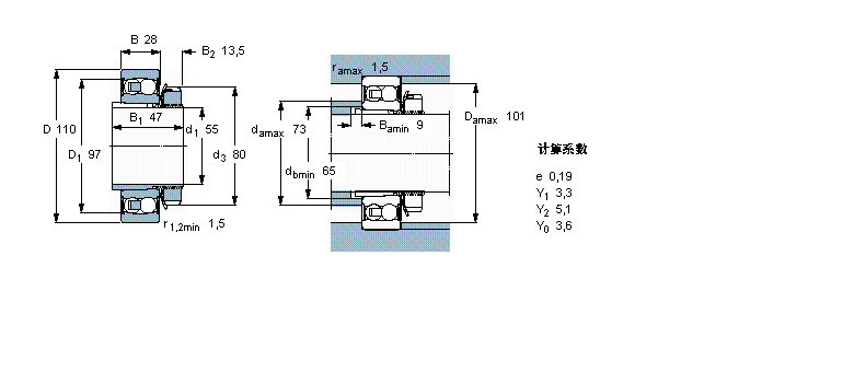 SKF 自調(diào)心球軸承, 帶緊定套, 兩面密封件2212E-2RS1KTN9+H312C樣本圖片