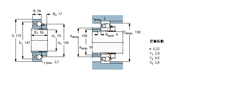 SKF 自調(diào)心球軸承, 帶緊定套, 無密封件1316K+H316樣本圖片