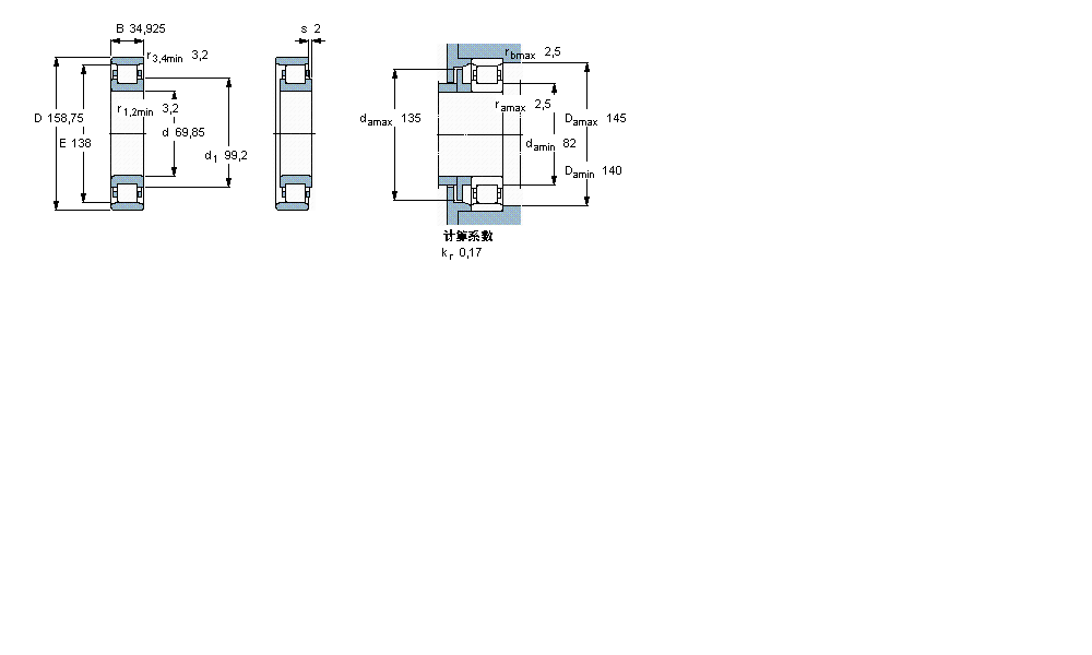 SKF 圓柱滾子軸承, 單列, N 設計, 英制軸承CRM22A樣本圖片