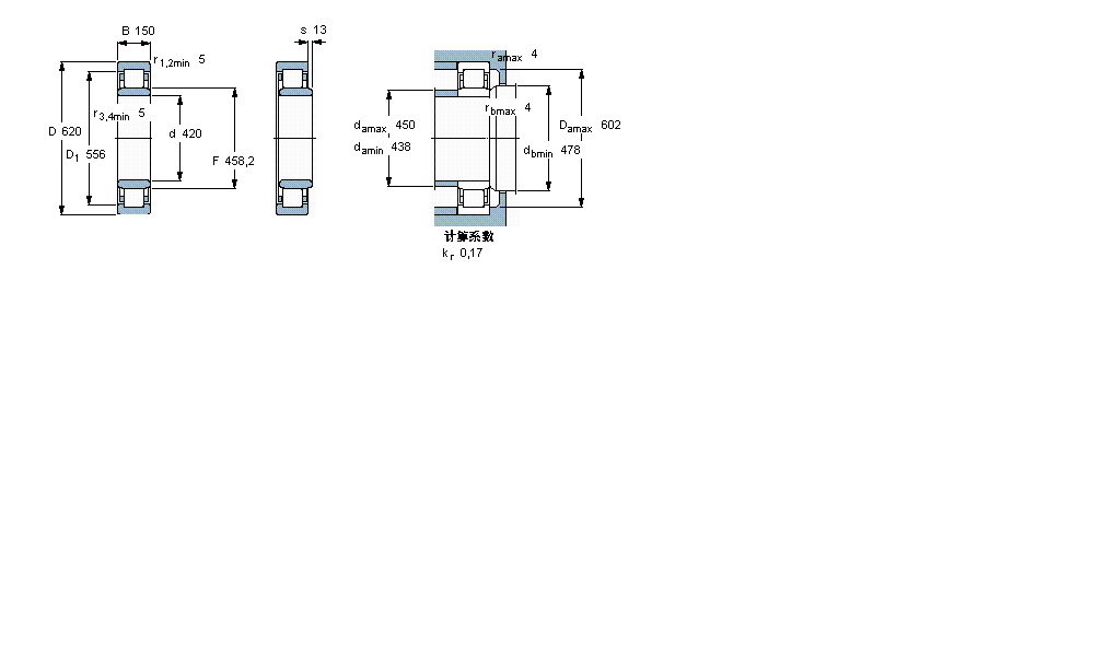 SKF 圓柱滾子軸承, 單列, NU 設計NU3084ECMA樣本圖片