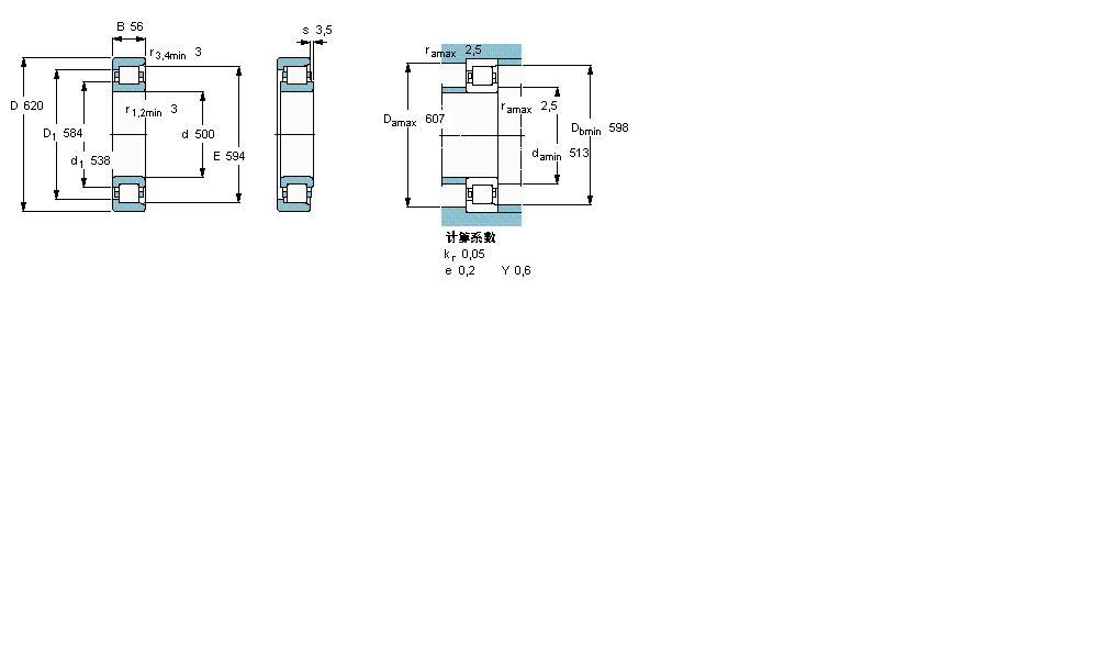 SKF 圓柱滾子軸承, 單列, NF 設計NF18/500ECM樣本圖片
