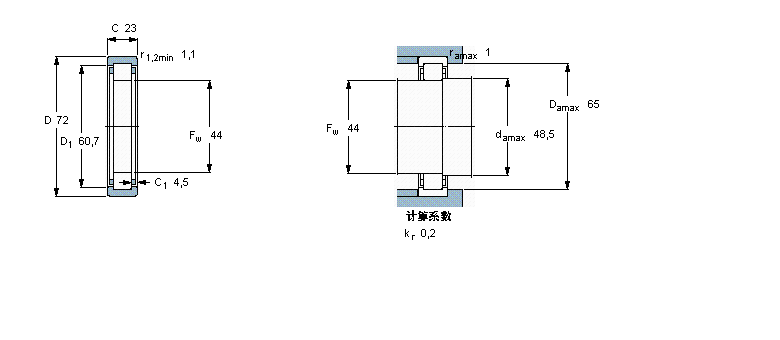 SKF 圓柱滾子軸承, 單列, 無內圈RNU2207ECP樣本圖片