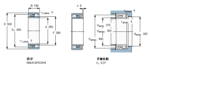 SKF 圓柱滾子軸承, 雙列, NNU314563樣本圖片