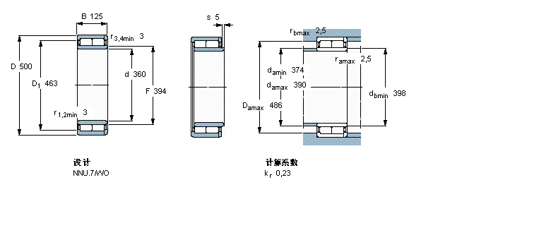 SKF 圓柱滾子軸承, 雙列, NNU.7BC2B322217樣本圖片