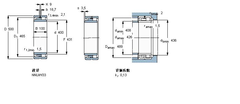 SKF 圓柱滾子軸承, 雙列, NNUNNU4880/W33樣本圖片
