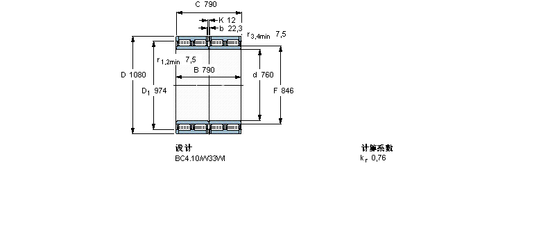 SKF 圓柱滾子軸承, 四列, BC4.10312979D樣本圖片