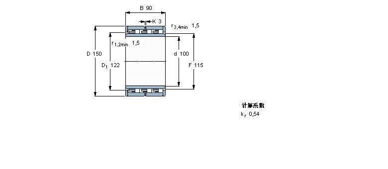 SKF 圓柱滾子軸承, 六列NNU6020M樣本圖片