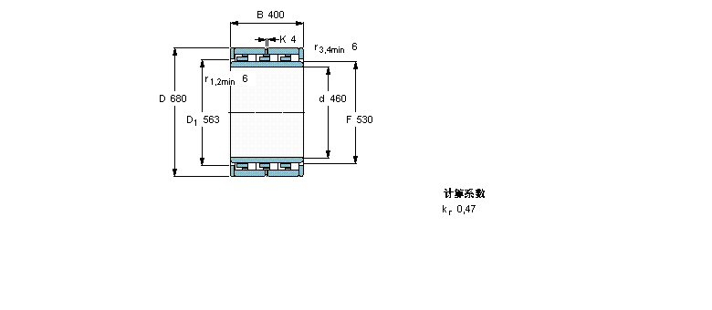 SKF 圓柱滾子軸承, 六列NNU6092M樣本圖片