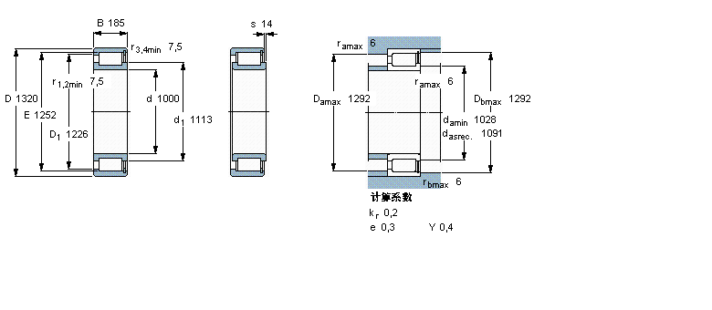 SKF 圓柱滾子軸承, 單列滿裝滾子, NCF 設(shè)計NCF29/1000V樣本圖片