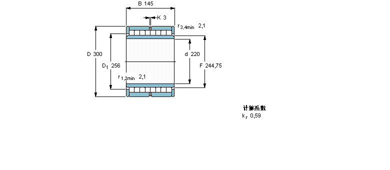 SKF 圓柱滾子軸承, 多列滿裝滾子NNU6944V樣本圖片