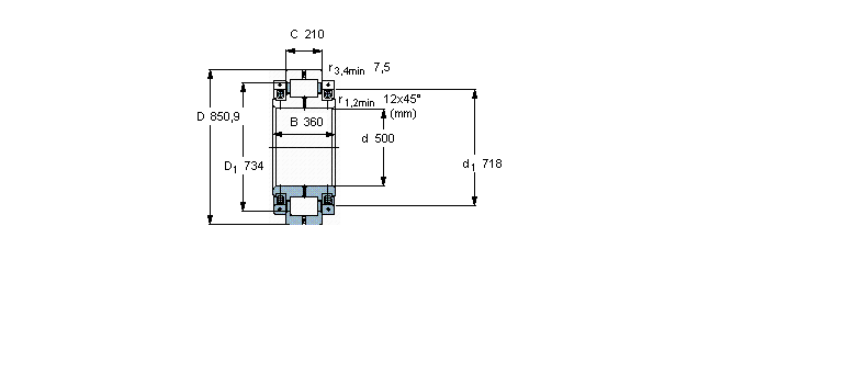 SKF 圓柱滾子軸承, 剖分式單列316353DC樣本圖片
