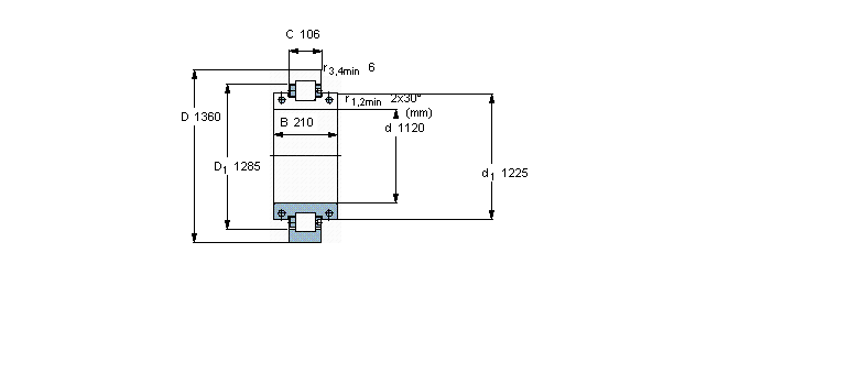 SKF 圓柱滾子軸承, 剖分式單列BCSB320806A樣本圖片