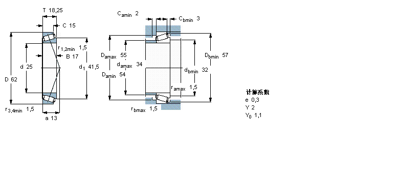 SKF 圓錐滾子軸承, 單列, 公制軸承30305J2樣本圖片