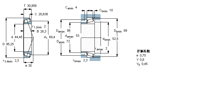 SKF 圓錐滾子軸承, 單列, 英制軸承53178/53377/Q樣本圖片