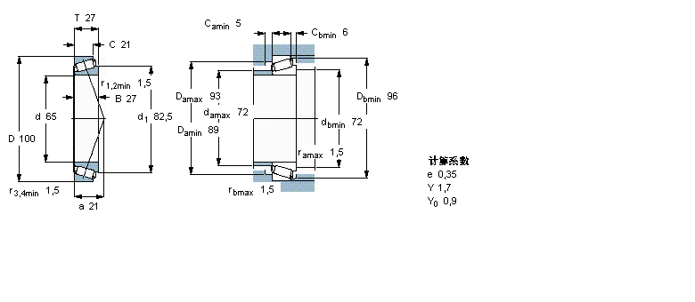 SKF 圓錐滾子軸承, 單列, 公制軸承33013/Q樣本圖片