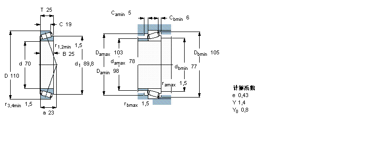 SKF 圓錐滾子軸承, 單列, 公制軸承32014X/Q樣本圖片