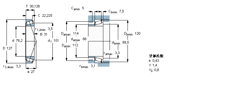 SKF 圓錐滾子軸承, 單列, 英制軸承42687/42620樣本圖片