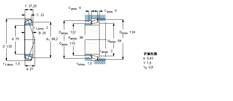 SKF 圓錐滾子軸承, 單列, 公制軸承30215J2/Q樣本圖片
