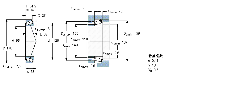SKF 圓錐滾子軸承, 單列, 公制軸承30219J2樣本圖片