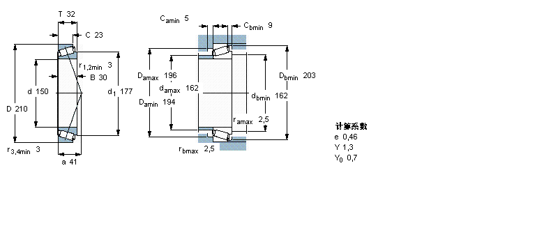 SKF 圓錐滾子軸承, 單列, 公制軸承T4DB150樣本圖片