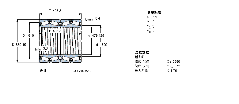 SKF 圓錐滾子軸承, 四列，TQO結構, TQOSN/GWSI, 軸承孔中的螺旋槽BT4B334116BG/HA1VA901樣本圖片