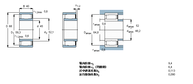 SKF CARB圓環(huán)滾子軸承, 圓柱和圓錐孔, 圓柱型內(nèi)孔, 滿C6909V樣本圖片