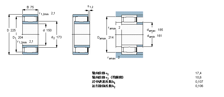 SKF CARB圓環滾子軸承, 圓柱和圓錐孔, 圓柱型內孔, 滿C4030V樣本圖片