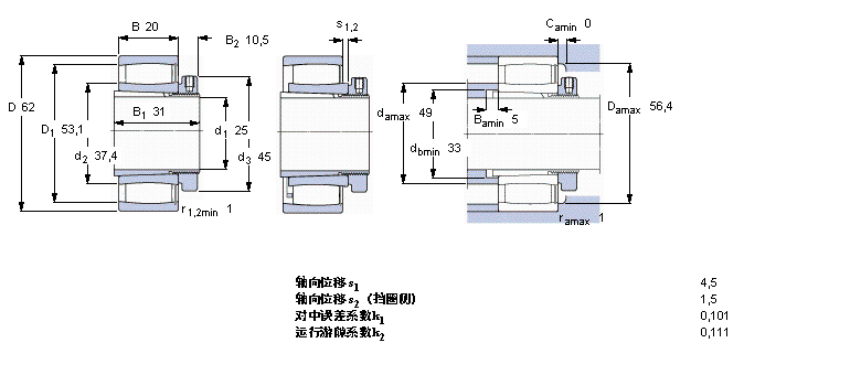 SKF CARB圓環(huán)滾子軸承, 帶緊定套的, 滿C2206KV+H306E樣本圖片