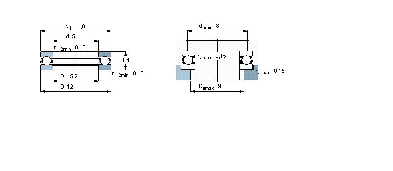 SKF 推力球軸承, 單向BA5樣本圖片