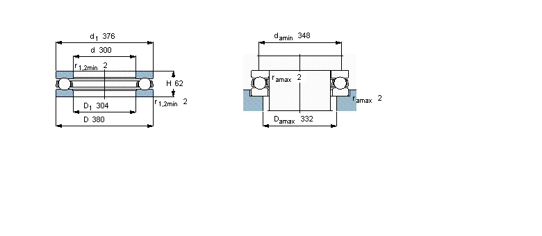 SKF 推力球軸承, 單向51160M樣本圖片
