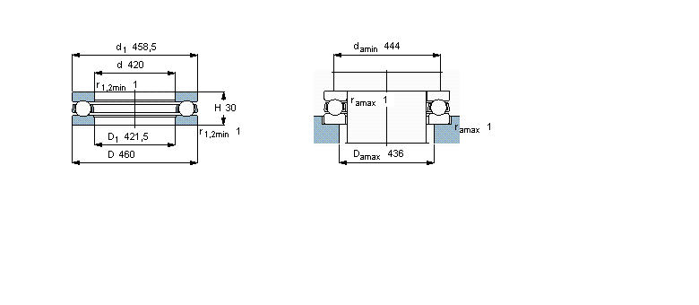 SKF 推力球軸承, 單向51084F樣本圖片